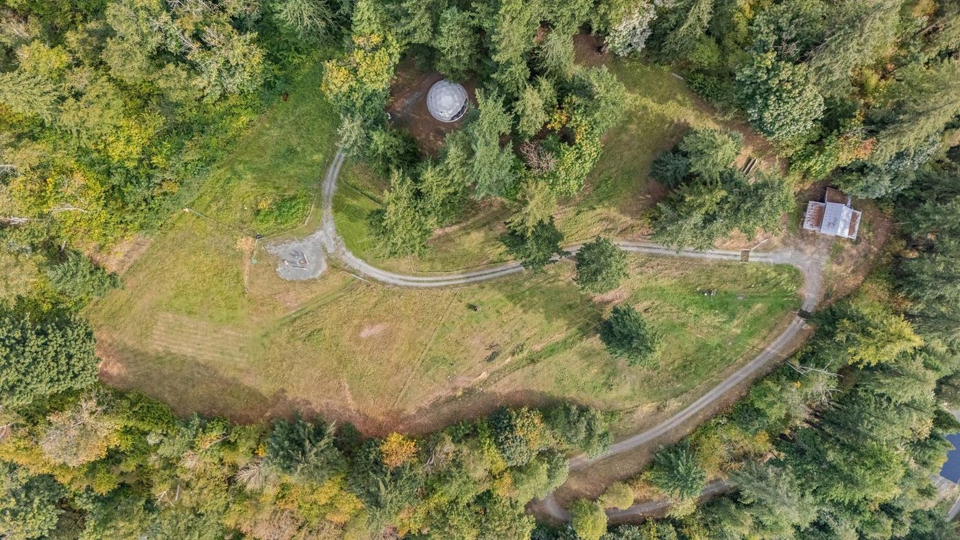 The dome set alone in the upper pasture