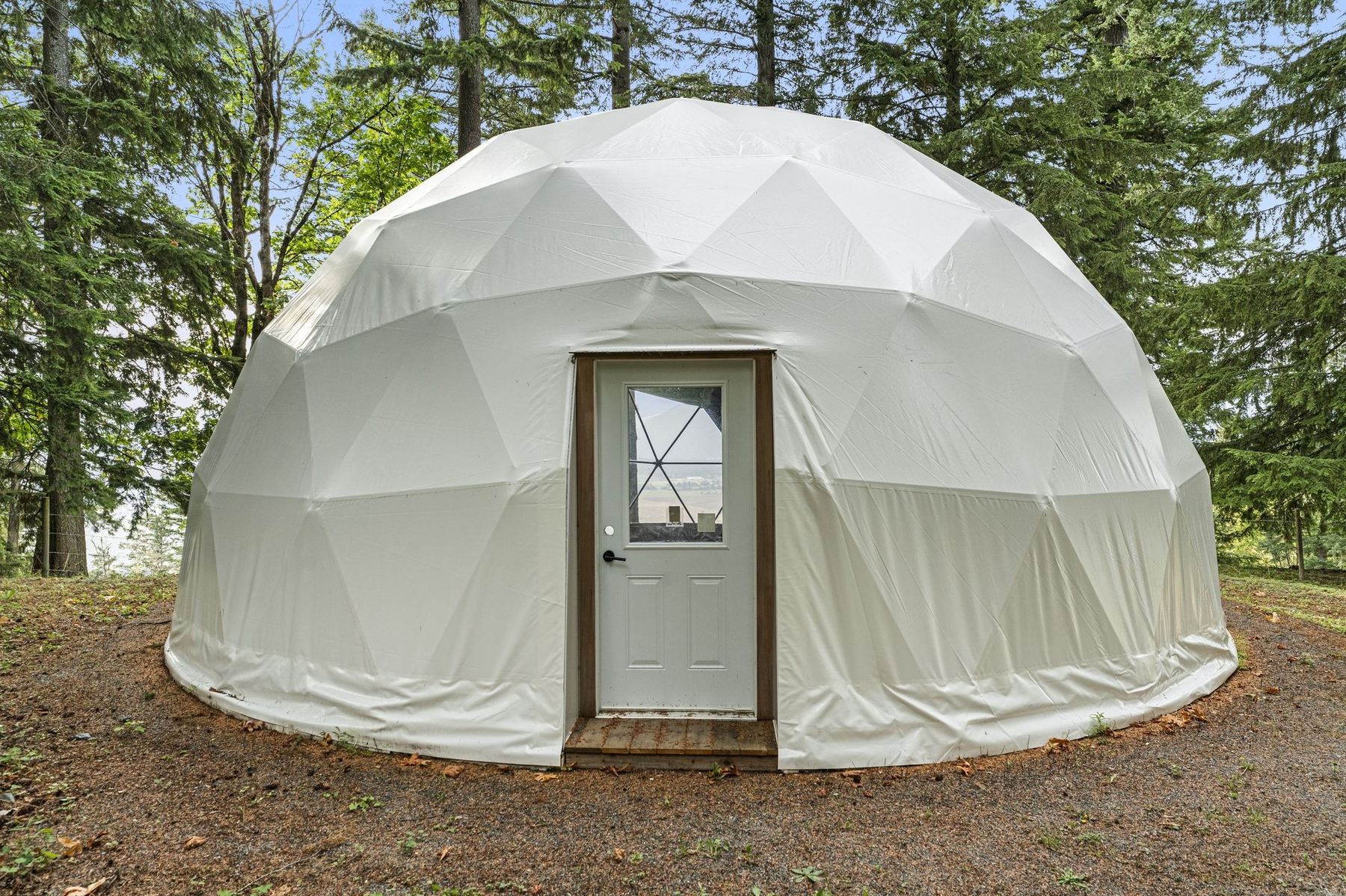 The geodesic dome in the upper pasture