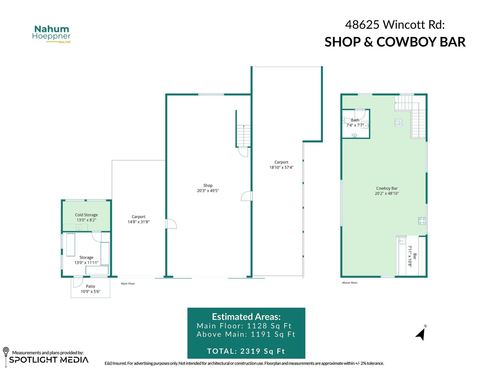 Shop and Cowboy Barn, both floors