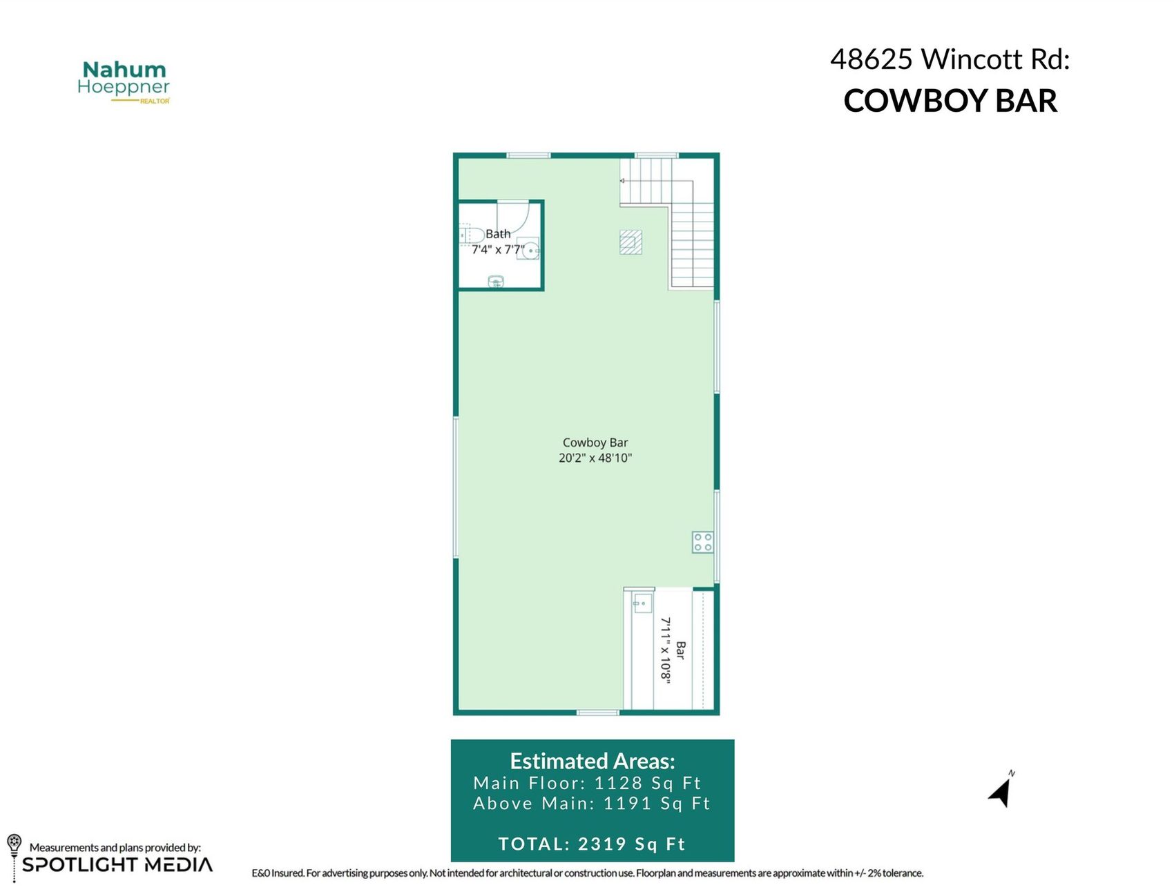 Cowboy Bar above main plan
